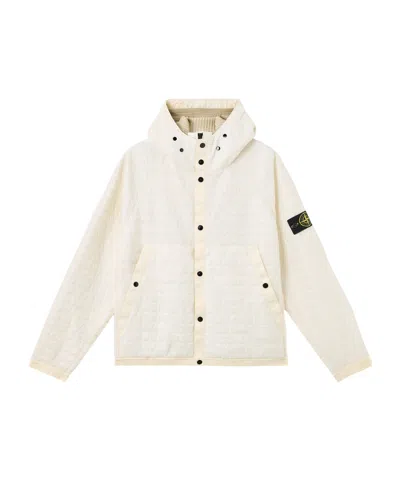 Stone Island Padded Hooded Jacket With Anti-drop And Wind Resistance In Neutral