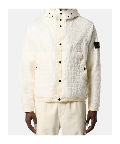Stone Island Padded Hooded Jacket With Anti-drop And Wind Resistance In Neutral