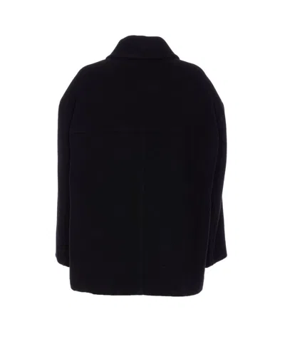 Isabel Marant Étoile Double-breasted Coat With Notched Lapels And Front Pockets In Black