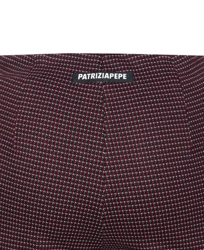 Patrizia Pepe Geometric-pattern Zip-detail Trousers In Brown