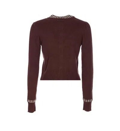Pinko Crystal-embellished Cardigan In Red