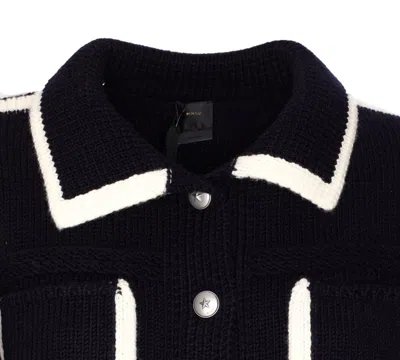 Pinko Cardigan With Contrasting Profiles In Black