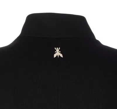 Patrizia Pepe Mandarin-collar Button-fastening Fitted Jacket In Black