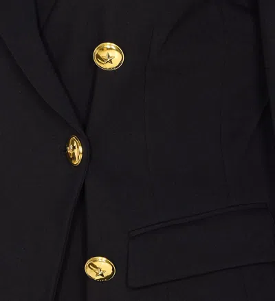 Pinko Double-breasted Flap Pockets Jacket In Black