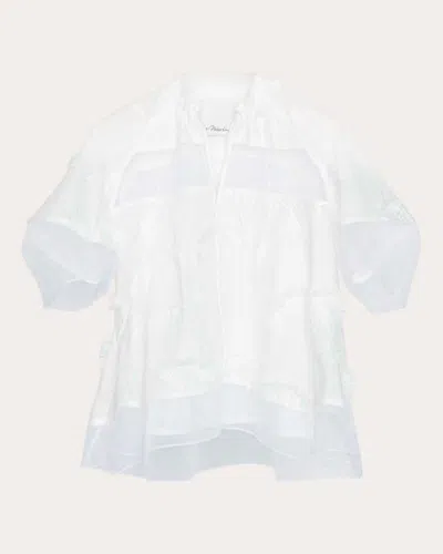 3.1 Phillip Lim Women's Flounce Short-sleeve Cotton Top