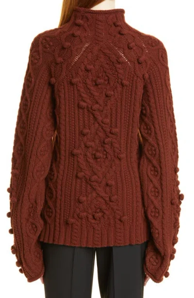Rebecca Taylor Bauble Cableknit Turtleneck