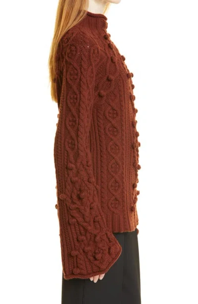 Rebecca Taylor Bauble Cableknit Turtleneck