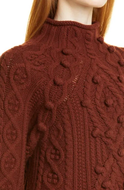 Rebecca Taylor Bauble Cableknit Turtleneck