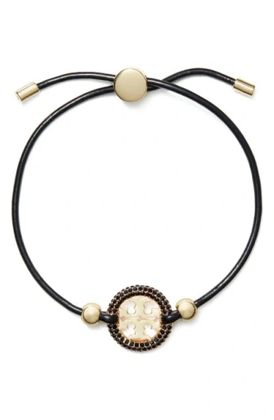 Tory Burch Miller Logo Medallion Slide Bracelet