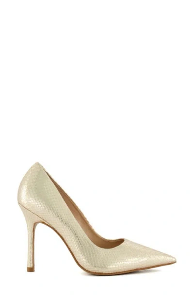 Dune London Bento Snakeskin Embossed Pointed Toe Pump (women0