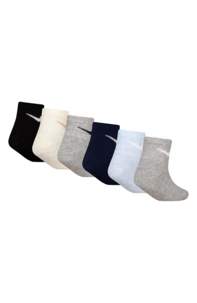 Nike Assorted 6-pack Cotton Blend Socks In Gray