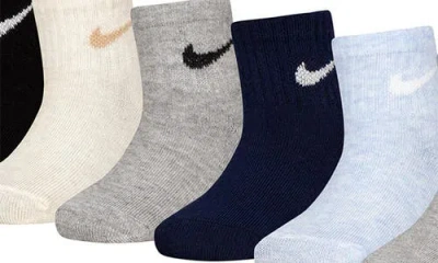 Nike Assorted 6-pack Cotton Blend Socks In Gray