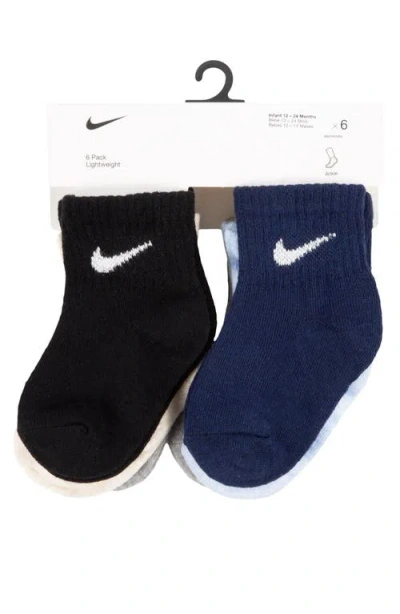 Nike Assorted 6-pack Cotton Blend Socks In Gray