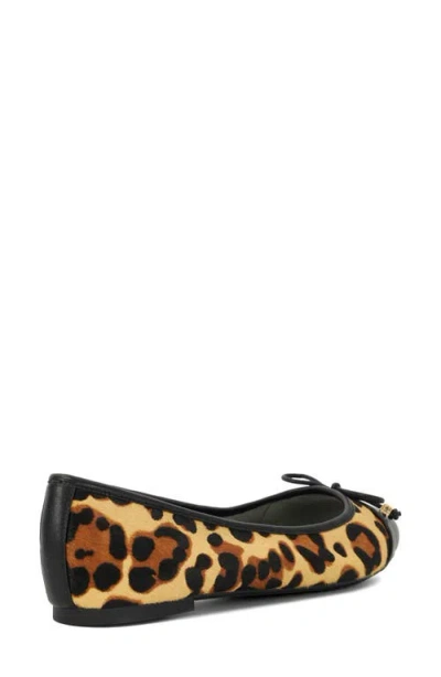 Dune London Hallo Genuine Calf Hair Cap Toe Ballet Flat