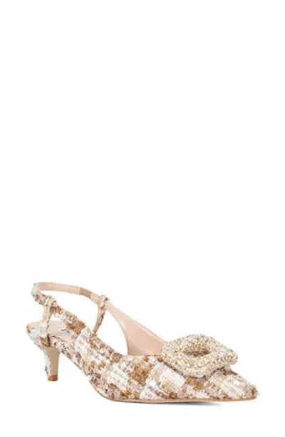 Dune London Centrepiece Slingback Pointed Toe Kitten Heel Pump