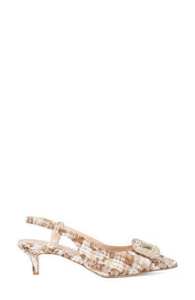 Dune London Centrepiece Slingback Pointed Toe Kitten Heel Pump