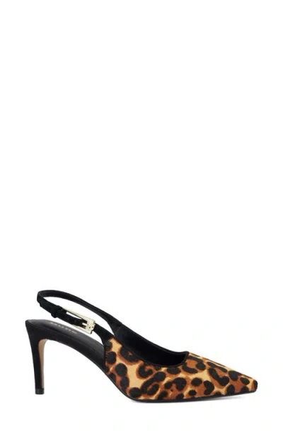 Dune London Closed Genuine Calf Hair Slingback Pointed Toe Pump