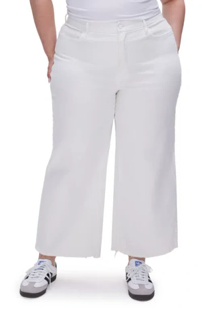 Good American Womens White001 Good Waist Palazzo Wide-leg High-rise Stretch-denim Jeans