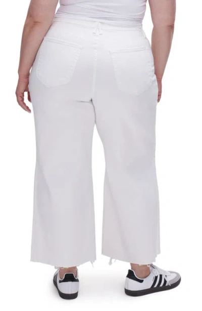 Good American Womens White001 Good Waist Palazzo Wide-leg High-rise Stretch-denim Jeans