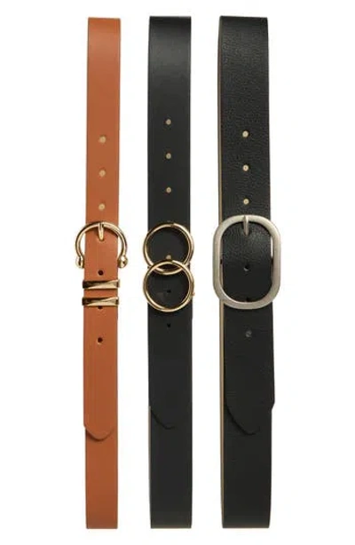 Vince Camuto Set Of 3 Faux Leather Belts
