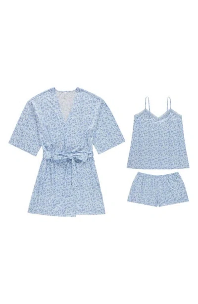 Flora By Flora Nikrooz Lotus Camisole, Shorts & Robe Travel Set
