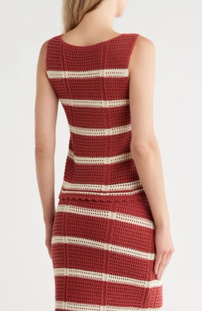 Vero Moda Sardinia Stripe Cotton Sweater Tank In Red