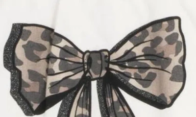 Rare Editions Kids' Bow Top & Cheetah Skort Set In Brown