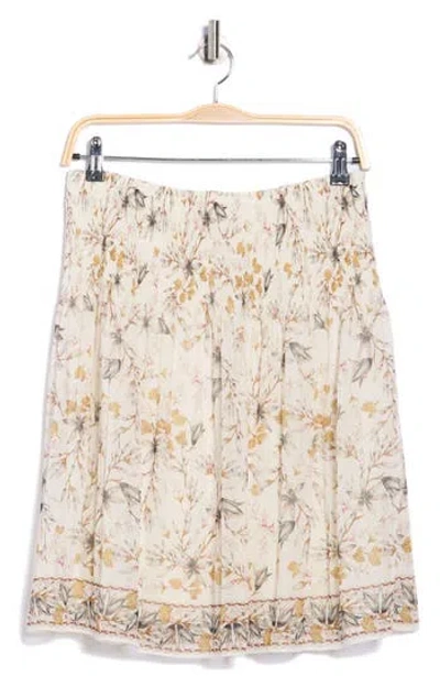 Max Studio Floral Pleated Pull-on Skirt