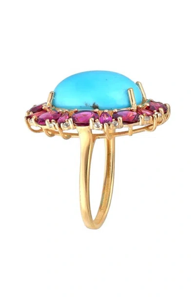 Ys Gems Turquoise Cluster Ring