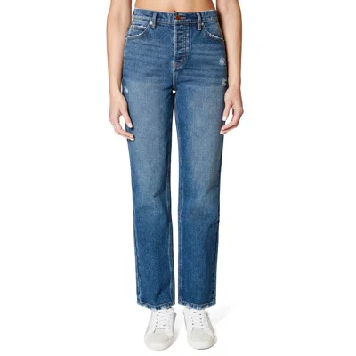 Nicole Miller '90s High Waist Button Fly Loose Jeans In Blue