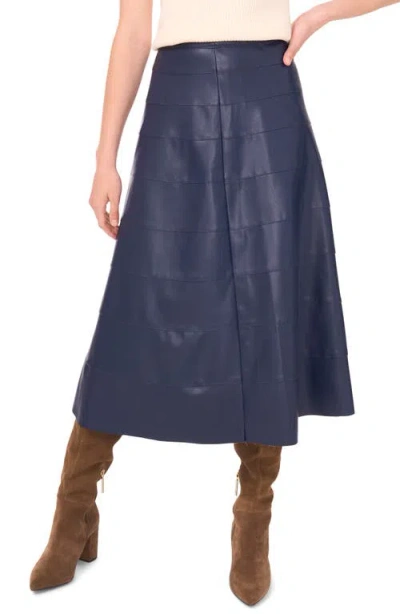 1.state Seamed Faux Leather Skirt In Blue
