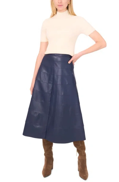 1.state Seamed Faux Leather Skirt In Blue