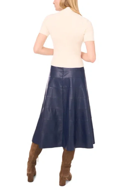 1.state Seamed Faux Leather Skirt In Blue