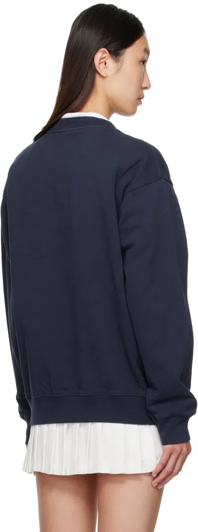 Sporty And Rich Navy Vendome Embroidered Crewneck Sweatshirt