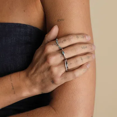Astrid &amp; Miyu Opal Pear Bezel Band Ring