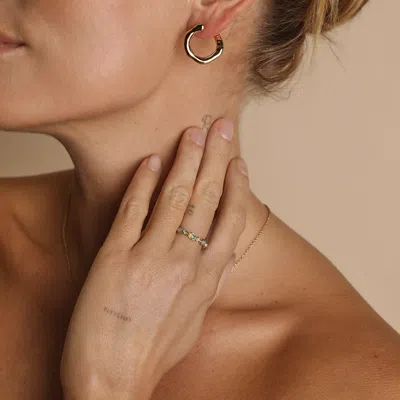 Astrid &amp; Miyu Opal Pear Bezel Band Ring