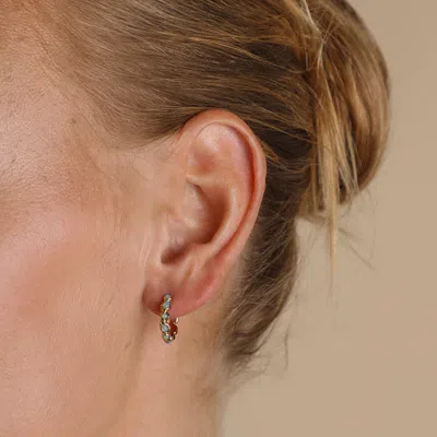 Astrid &amp; Miyu Opal Pear Bezel Hoops