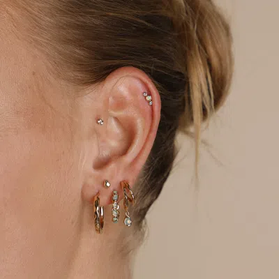 Astrid &amp; Miyu Opal Pear Bezel Hoops
