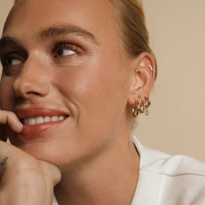 Astrid &amp; Miyu Opal Pear Bezel Hoops