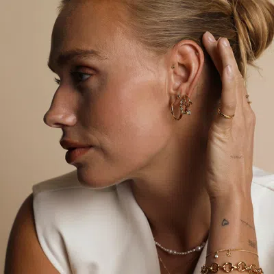 Astrid &amp; Miyu Opal Pear Bezel Hoops