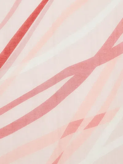 Pre-owned Valentino Ribbon-print Square Scarf In Pink