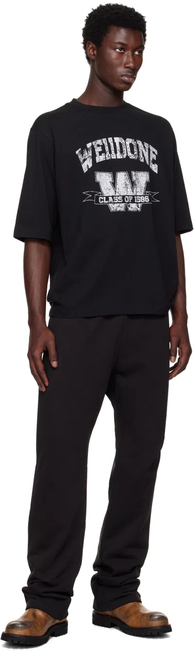 We11 Done Back Logo Wide Jogger Pants In Black