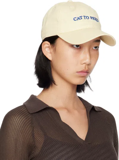 Idea Beige 'cat To Feed' Cap