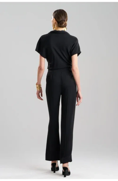 Natori Stretch Crepe Side Zip Trouser In Black