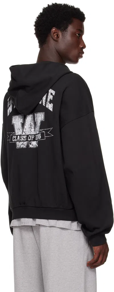 We11 Done Collegiate Zip-up Hoodie In Black