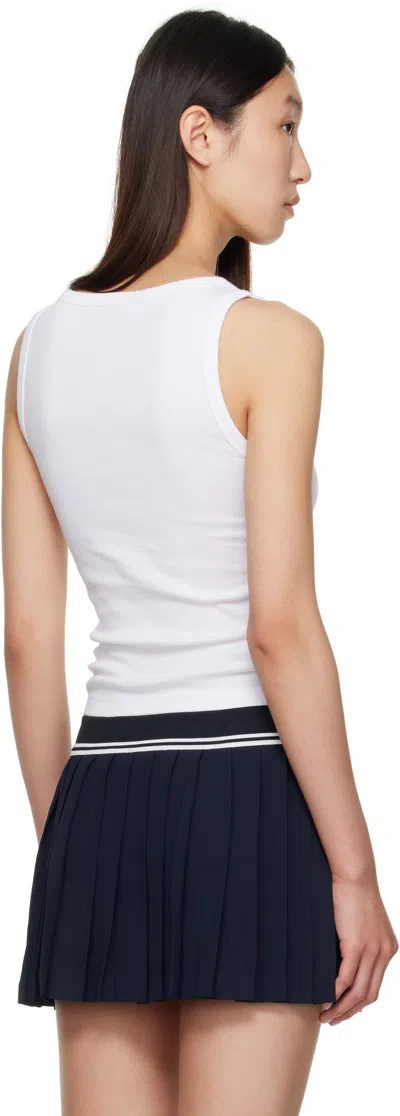Sporty And Rich White 'srhwc' Baby Rib Tank Top