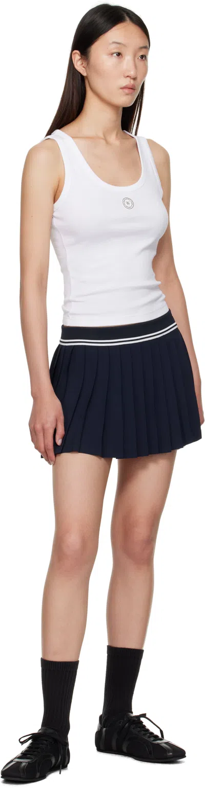 Sporty And Rich White 'srhwc' Baby Rib Tank Top