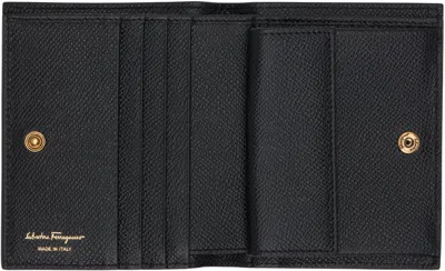 Ferragamo Black Gancini Compact Wallet