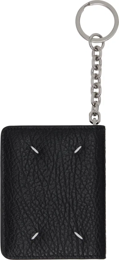 Maison Margiela Black Four Stitches Keyring Card Holder