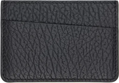 Maison Margiela Black Pebble Grained Card Holder